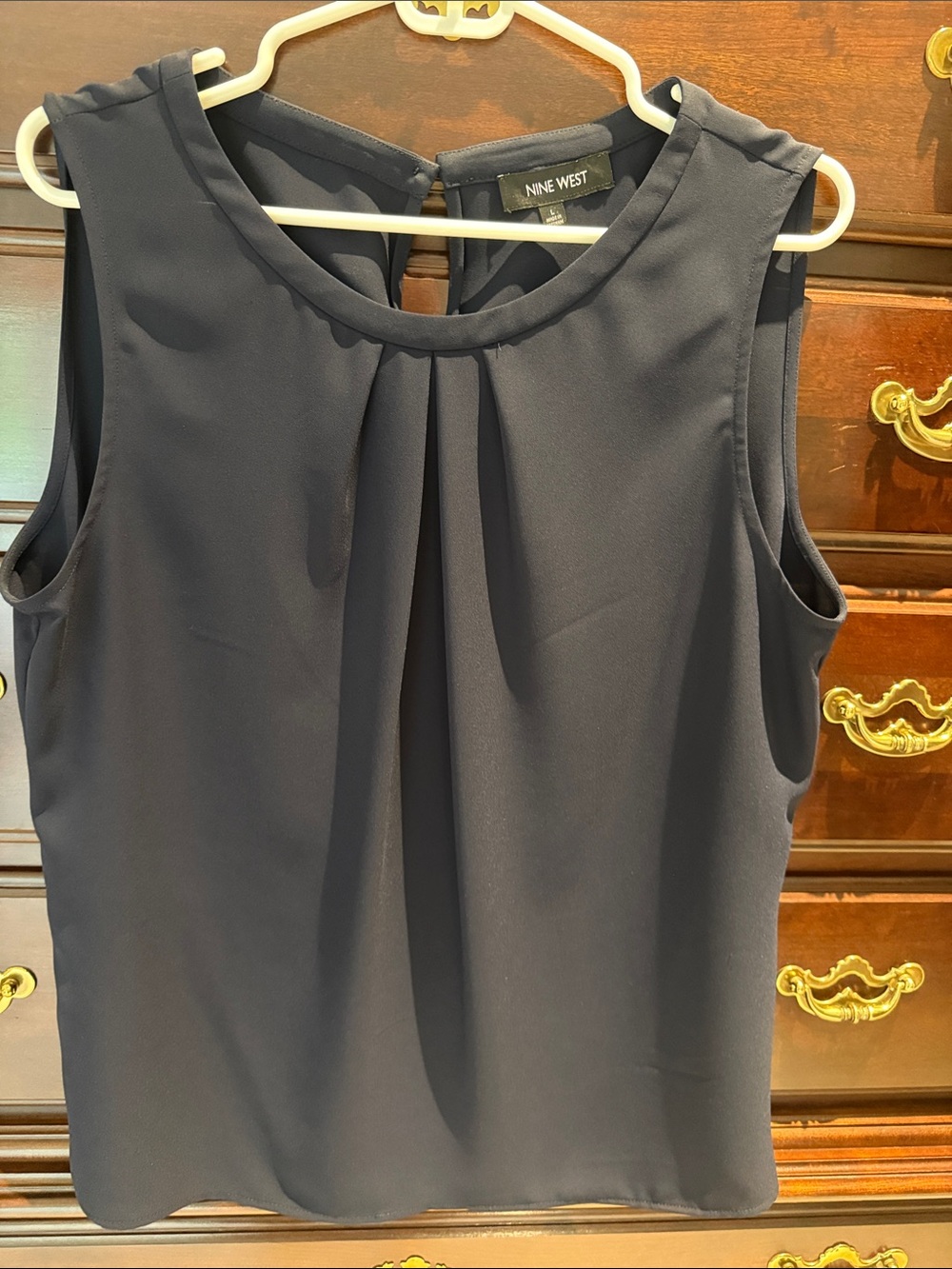 Nine West navy Sleeveless Pleated Camisole